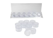 Acryl display voor 10 ronde 4 cm accessoiredozen