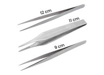 Roestvrijstalen pincet, puntig, ingekeept, 11 cm lang
