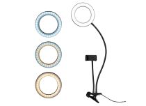 64 leds cirkellamp op clip & smartphonehouder SLR-16 BC | DÖRR